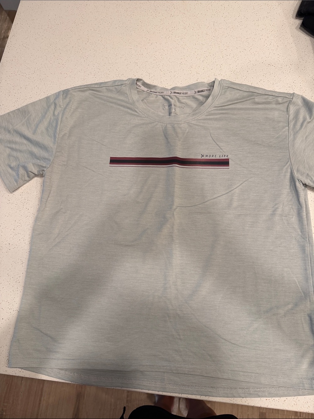 Orangetheory Light Gray Short Sleeve Tee with Stripe